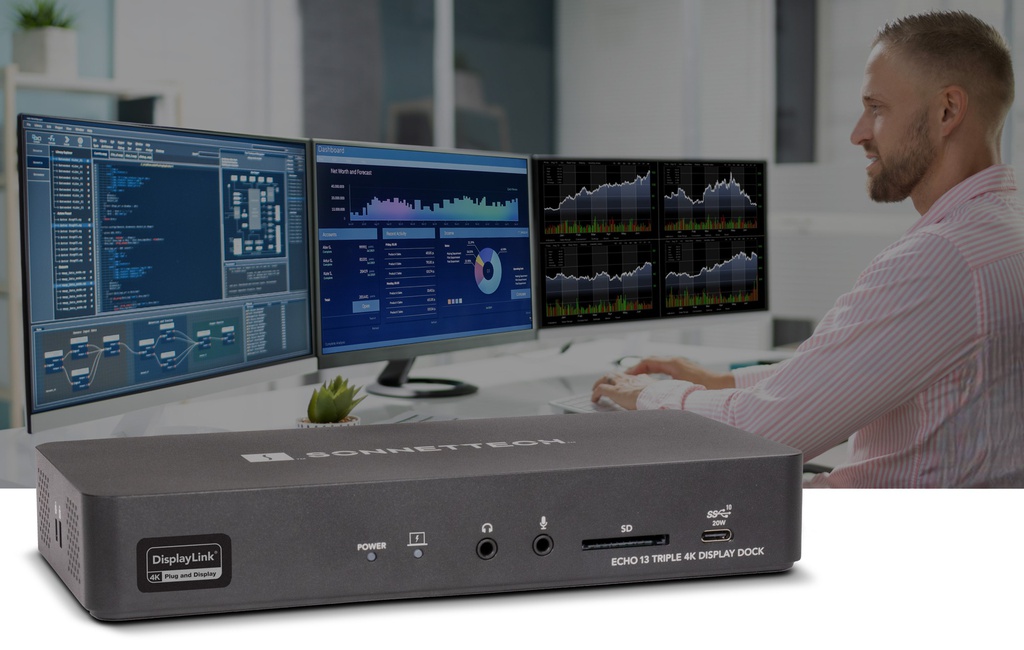 Echo 13 Triple 4K Display Dock for Thunderbolt Computers