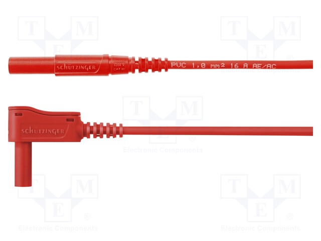 Test lead; PVC; 1m; red; 16A; Cond.cross sec: 1mm2
