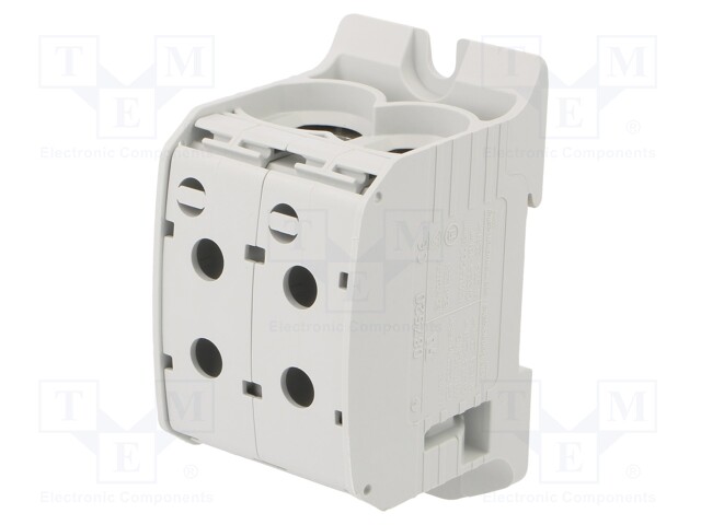 Splice terminal: rail; STB; 95mm2; ways: 1; terminals: 4; grey; TS35