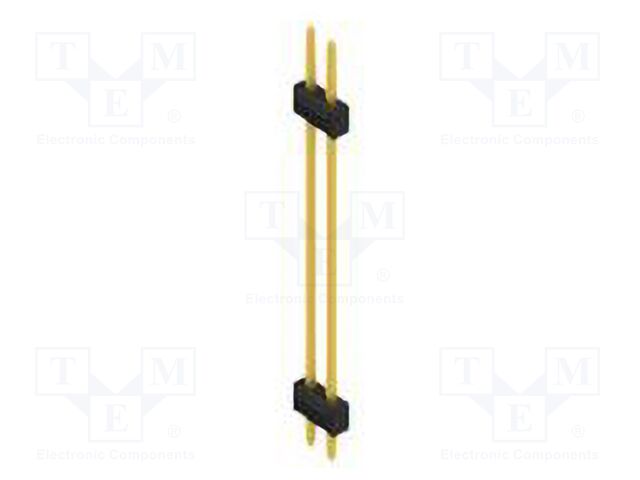 Connector: pin strips; pin header; male; PIN: 2; 2.54mm; THT; 2x1