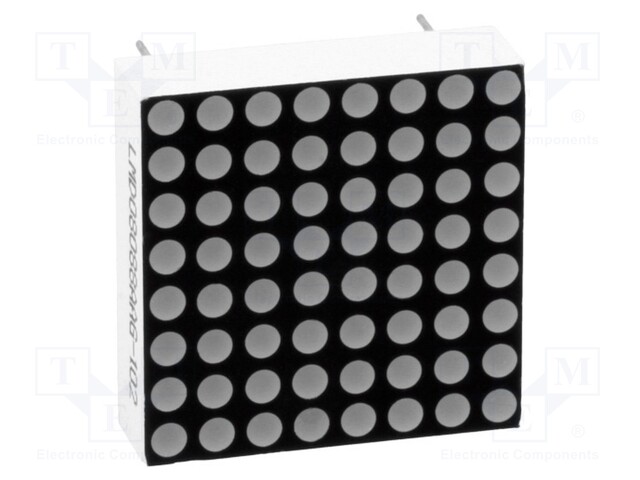 Display: LED; matrix; 8x8; red; 10.2mcd; anode; 20x20mm