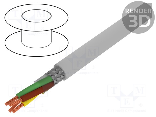 Wire; BiT LiYCY; 5x0.5mm2; shielded,tinned copper braid; PVC