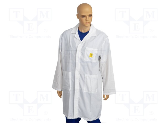 Coat; ESD; S,women's; white; 1÷100MΩ