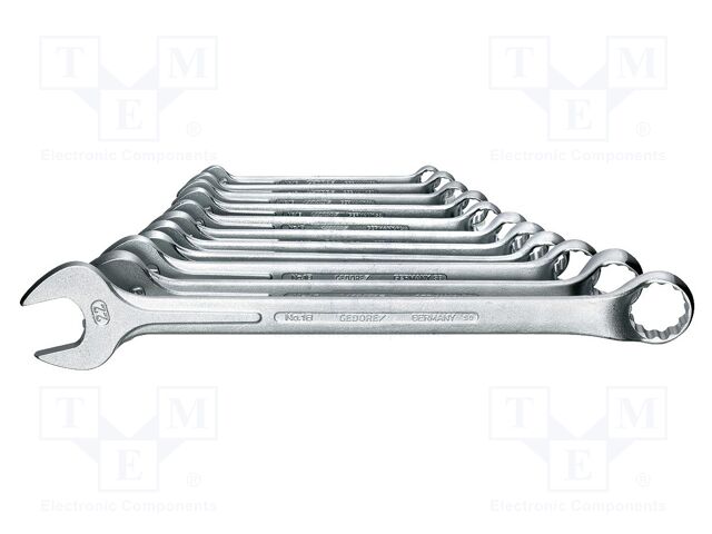 Wrench-set; combination spanner; Chrom-vanadium steel; 11pcs.