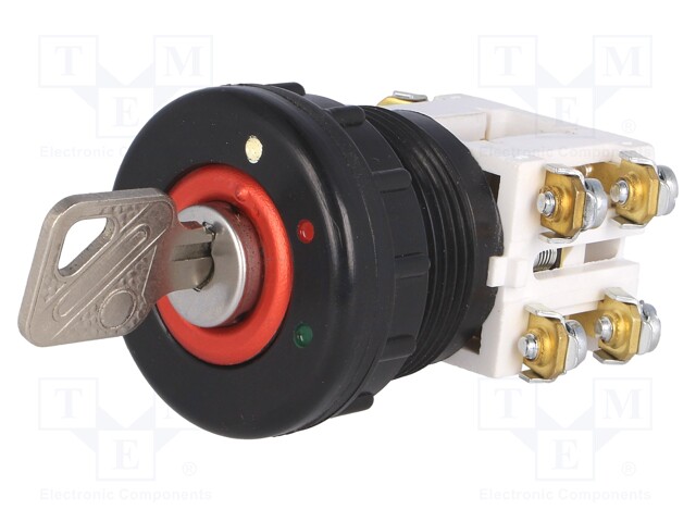 Switch: rotary with key; 30mm; red