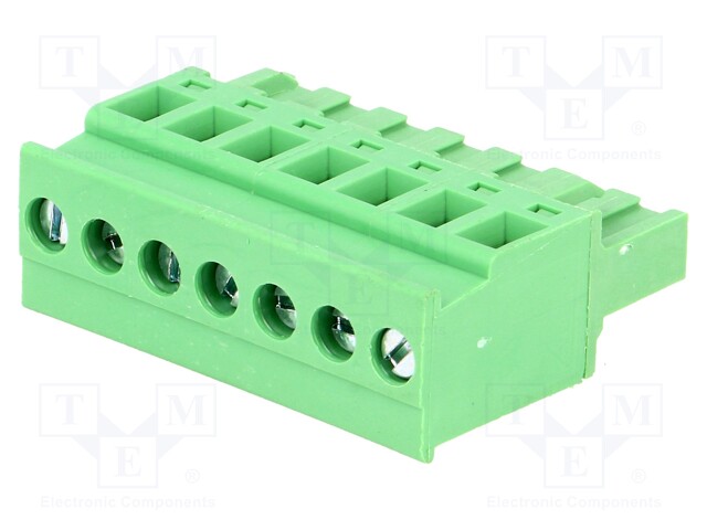 Pluggable terminal block; 5mm; ways: 7; angled; plug; female; 320V