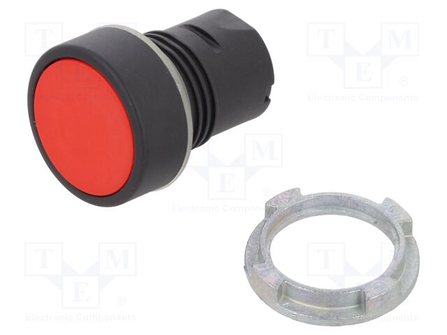 Switch: push-button; 22mm; Stabl.pos: 1; red; none; IP65; flat; 46