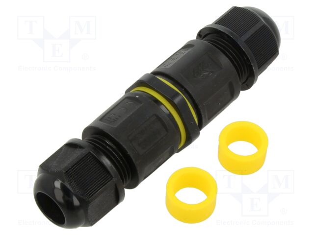 Connector: AC supply; snap-on; IP68; Body: black