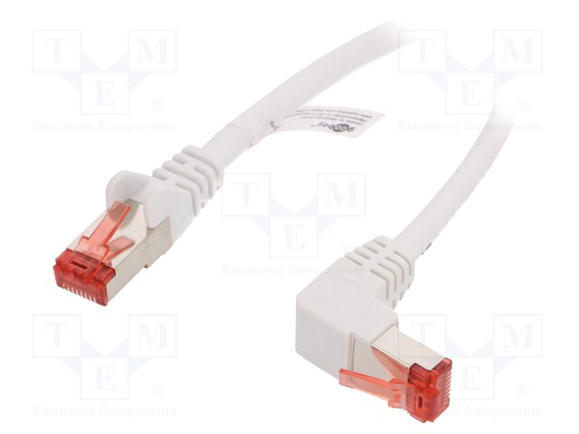 Patch cord; S/FTP; 6; stranded; Cu; LSZH; white; 0.5m; 28AWG