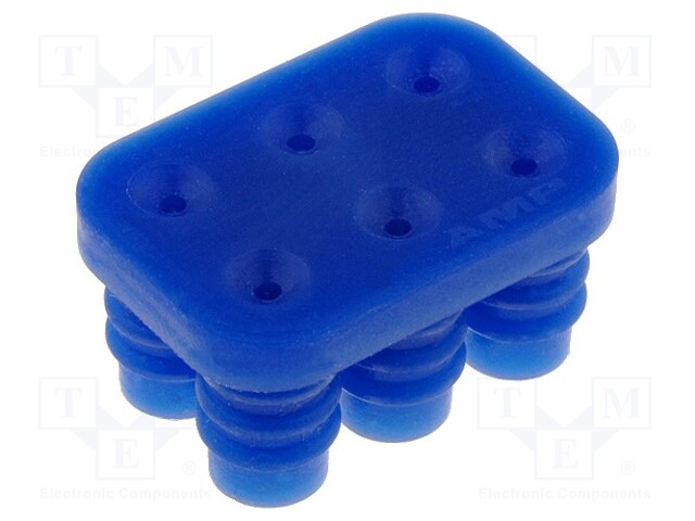 Gasket for wire; Universal MATE-N-LOK; 6.35mm; PIN: 6; Layout: 2x3