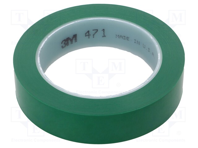 Tape: marking; green; L: 33m; W: 25mm; Thk: 0.13mm; 2.5N/cm; 130%
