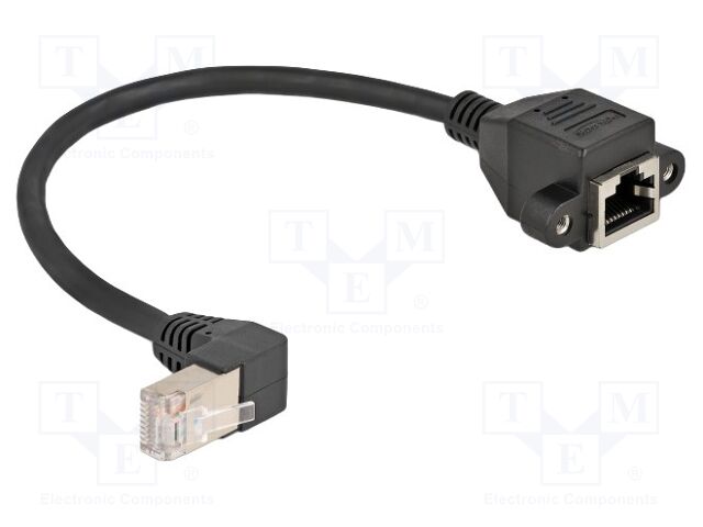 Extender Ethernet; S/FTP; Cat: 6a; 0.25m; LSZH; black; 26AWG; screw