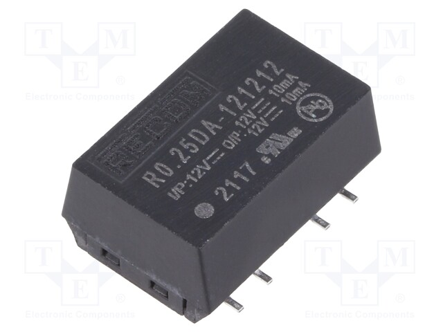 Converter: DC/DC; 0.25W; Uin: 10.8÷13.2V; Uout: 12VDC; Uout2: 12VDC
