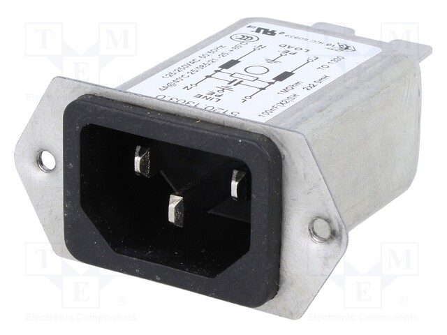 Connector: AC supply; socket; male; 4A; 250VAC; IEC 60320; -25÷85°C