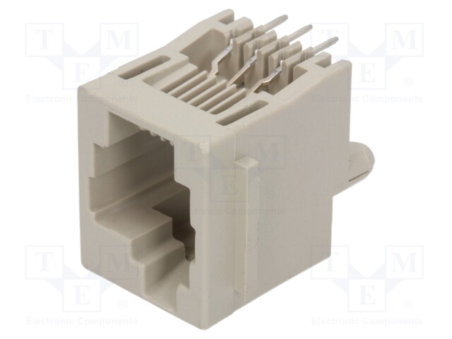 Socket; RJ25; PIN: 6; with panel stop blockade; Layout: 6p6c; THT
