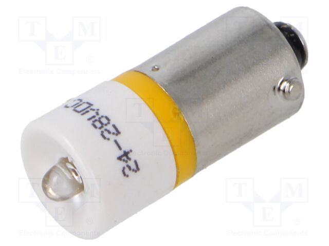 Indicator: LED; BA9S,T10; yellow; plastic; 24÷28VDC; -20÷60°C