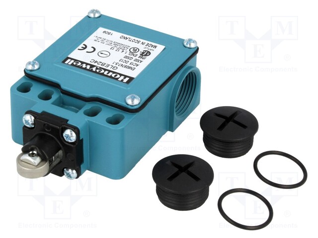 Limit switch; plunger with metal roller Ø12,4mm; NC x2 + NO x2