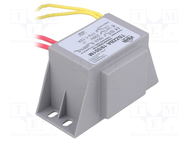 Transformer: mains; 19VA; 230VAC; 17V; 1.12A; Leads: 200mm leads