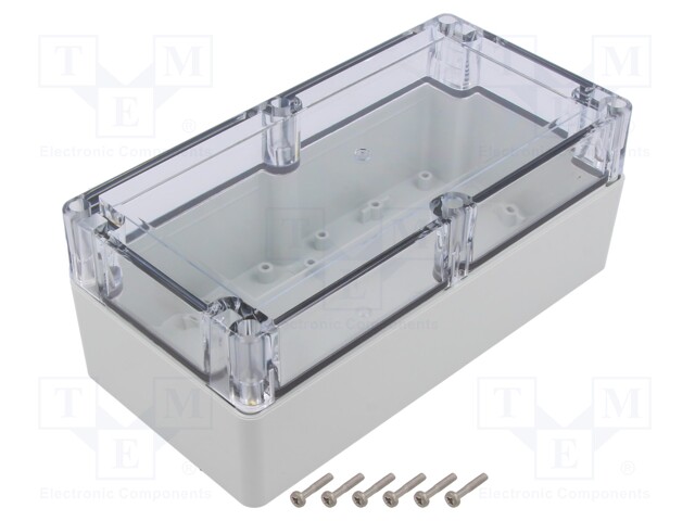 Enclosure: multipurpose; X: 100mm; Y: 200mm; Z: 75mm; ZP; light grey