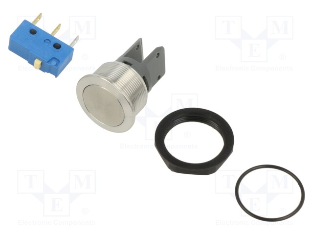 Vandal Resistant Switch, MSM Series, 16.1 mm, SPDT, Momentary, Flush, Natural