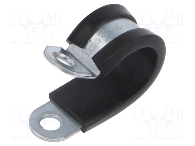 Fixing clamp; ØBundle : 19mm; W: 15mm; steel; Cover material: EPDM