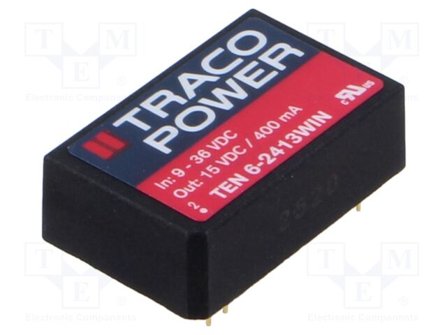 Converter: DC/DC; 6W; Uin: 9÷36V; 15VDC; Iout: 400mA; DIP24; 13g