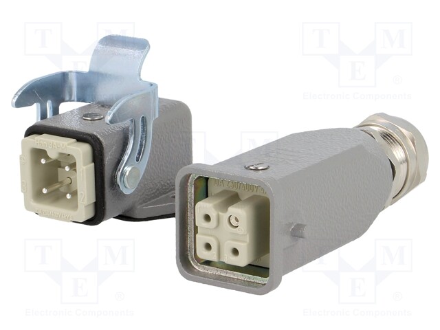 Connector: HAN; male + female; plug + socket; Han Kit; PIN: 4; 3+PE