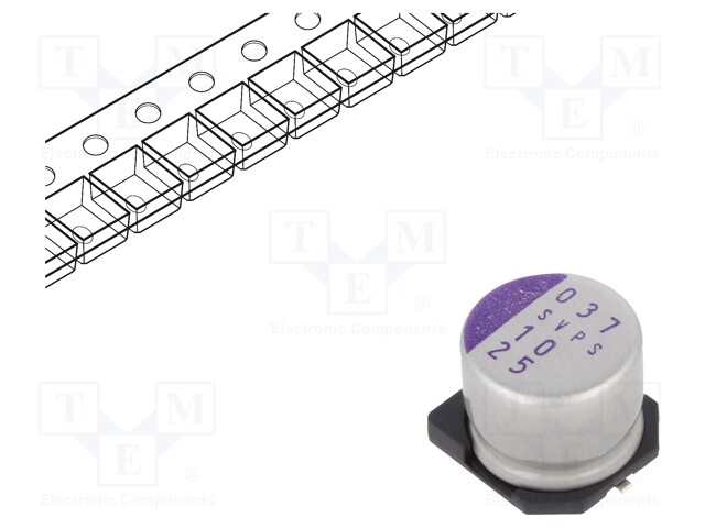 Polymer Aluminium Electrolytic Capacitor, 10 µF, 25 V, Radial Can - SMD, OS-CON SVPS Series