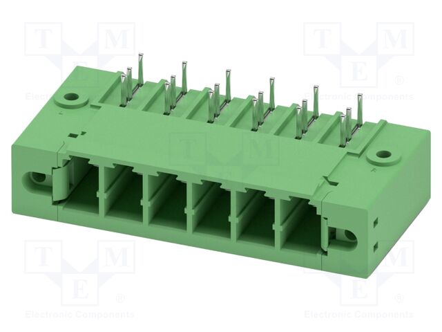 PCB headers, nominal cross section: 6 mm?, color: green, nom