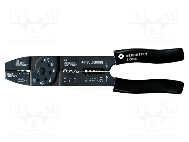 Tool: multifunction wire stripper and crimp tool; Wire: round