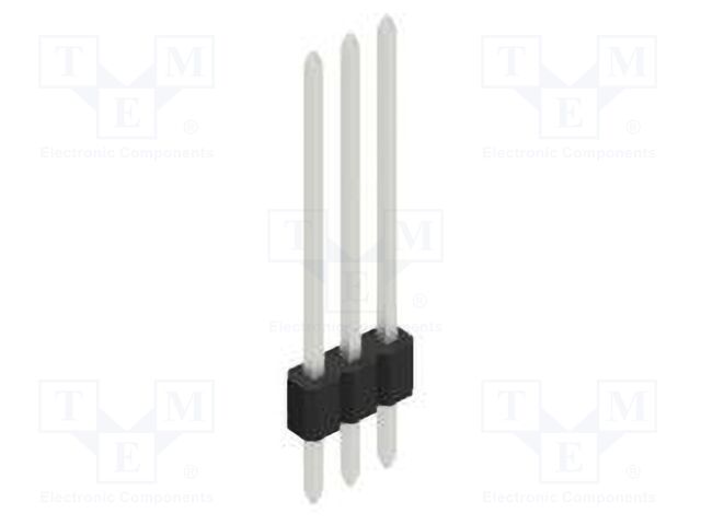 Connector: pin strips; pin header; male; PIN: 3; 1.27mm; THT; 1x3