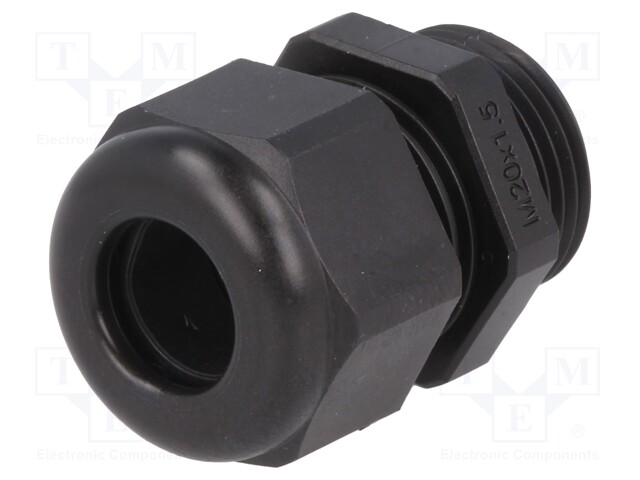 Gland; M20; IP68; 6÷12mm; Mat: thermoplastic; black