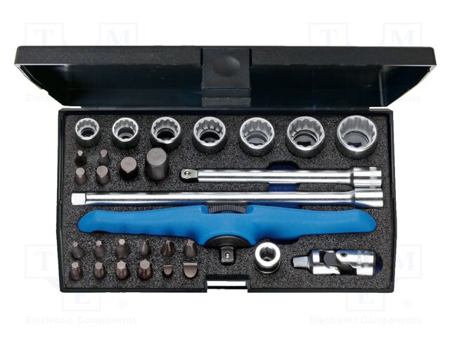 Wrench-set; rattle,socket spanner; 30pcs.