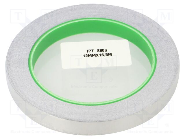 Tape: shielding; W: 12mm; L: 16.5m; Thk: 0.078mm; acrylic conductive