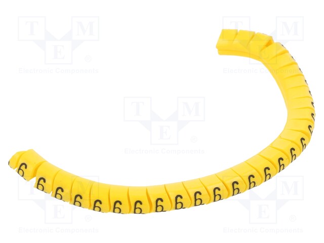 Markers for cables and wires; Label symbol: 6; 2.5÷5mm; PVC; PA