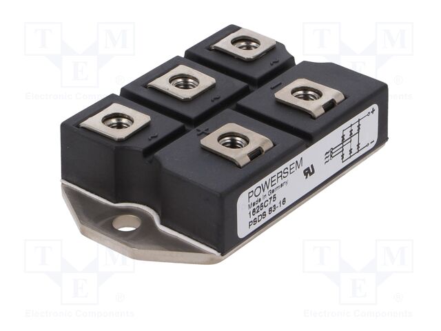 Three-phase bridge rectifier; Urmax: 1.6kV; If: 100A; Ifsm: 1.2kA