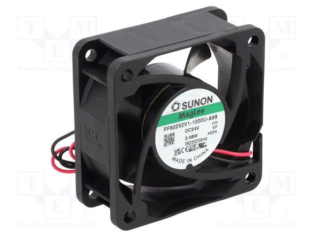 Fan: DC; axial; 24VDC; 60x60x25mm; 61.16m3/h; 41.7dBA; Vapo; 7500rpm