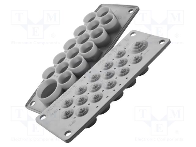 Multigate grommet; grey; Holes no: 16; -40÷100°C; 10÷20mm,10÷30mm