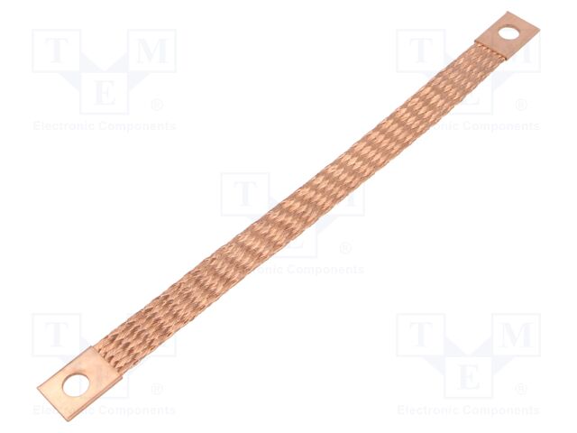Braids; earthing tape; 10mm2; Ø1: 9mm; Ø2: 9mm; 90A; L: 230mm
