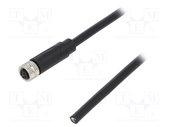 Connector: M8; female; PIN: 5; straight; plug; 3A; 30V; IP65/IP67; 1m