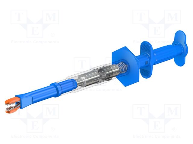 Clip-on probe; crocodile; 16A; blue; Plating: nickel plated; 1kV