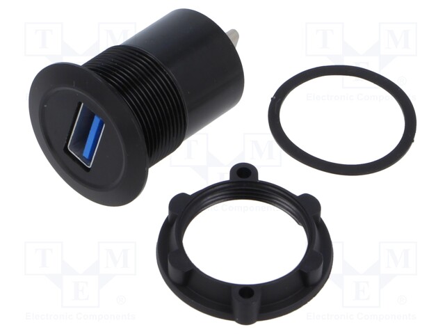 Adapter; USB A socket,USB C plug; Thread: M22; 1÷10mm