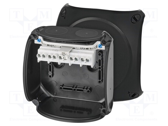 Enclosure: junction box; X: 130mm; Y: 130mm; Z: 77mm; IP66; black