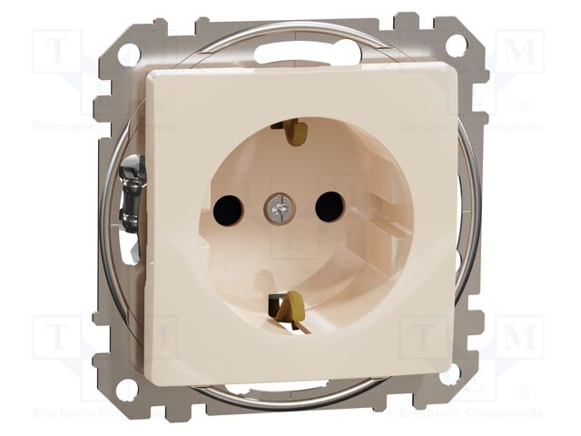 F-type socket (Schuko); 250VAC; IP20; beige; Sedna; Illumin: none