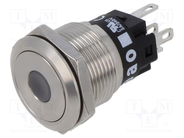 Switch: vandal resistant; Pos: 2; SPDT; 3A/240VAC; 3A/240VDC; blue