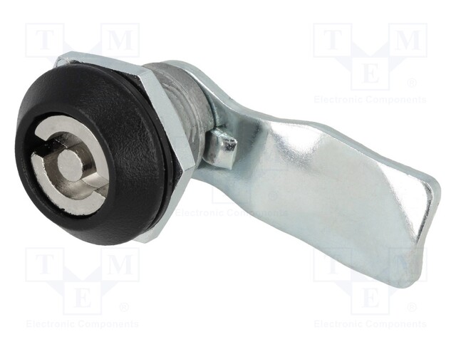 Lock; zinc and aluminium alloy; 21mm; black finish