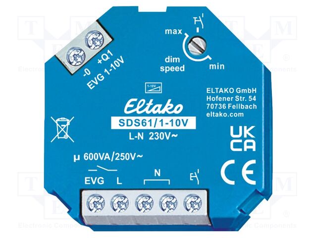 Dimmer; plaster embedded; 230VAC; NO; Ucntrl: 230VAC; 600VA