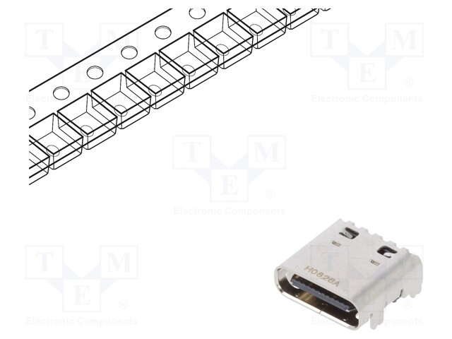 Socket; USB C; CX; on PCBs; SMT; PIN: 24; horizontal; Gen2; USB 3.1