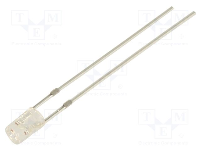 LED; orange; 3mm; 500÷750mcd; 140°; Front: convex; 1.8÷2.1VDC