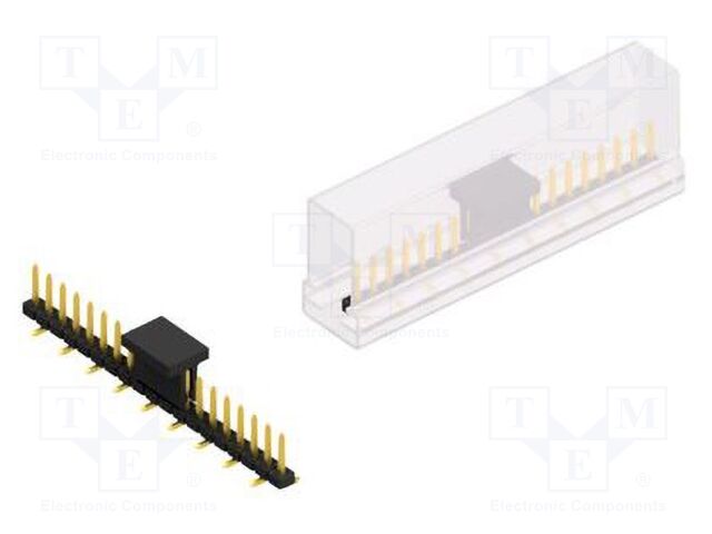 Connector: pin strips; pin header; male; PIN: 19; 2mm; SMT; 1x19